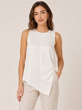 8- BABATON white asymmetric blouse XS